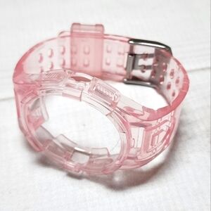 Transparent Strap Watch Accessories for Samsung Galaxy Watch4 Classic Pink - New